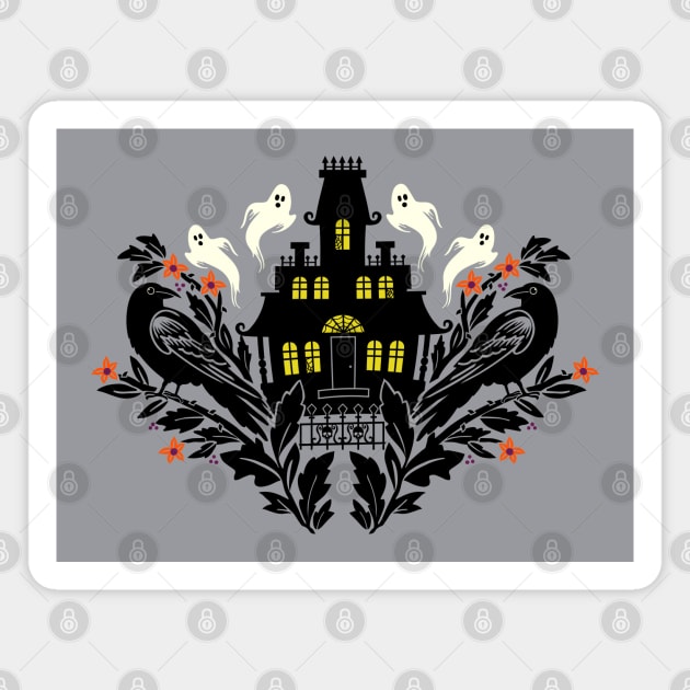 Spooky Halloween damask design Magnet by Jennifer Ladd